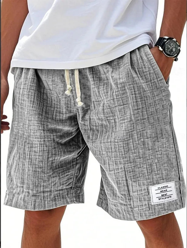 Short coupe droite taille à cordon