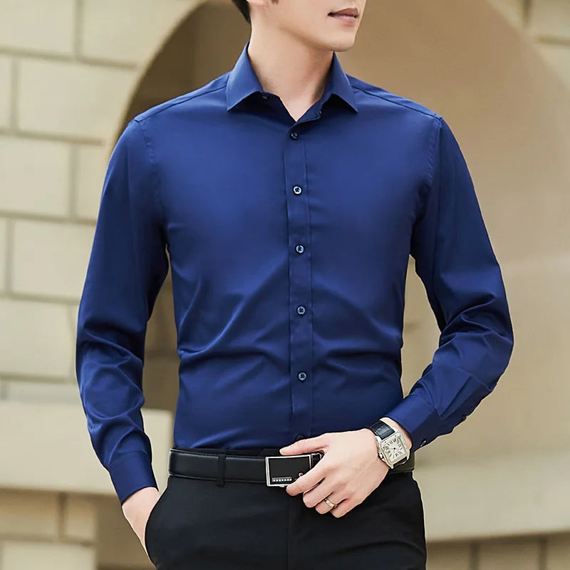 Chemise habillée unie à col structuré