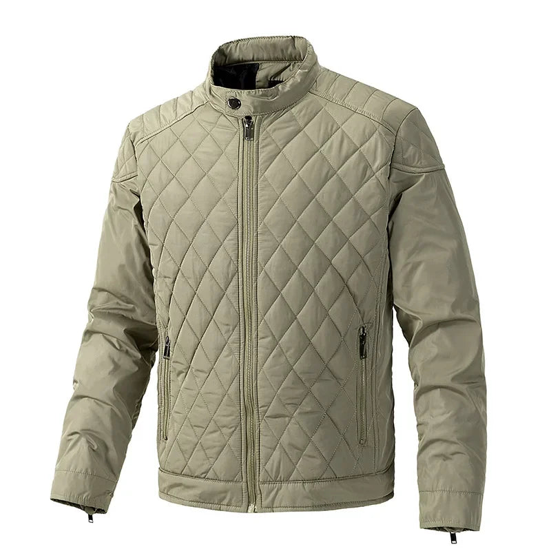 Veste matelassée losanges zippée col montant
