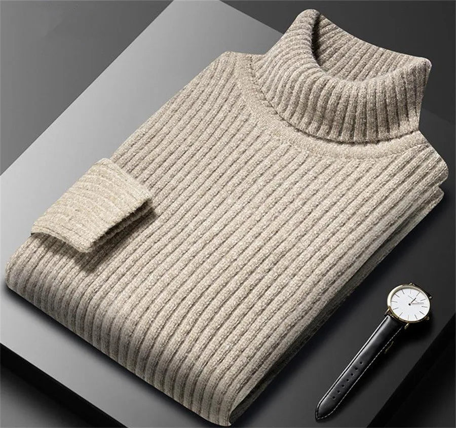 Pull col roulé en maille épaisse