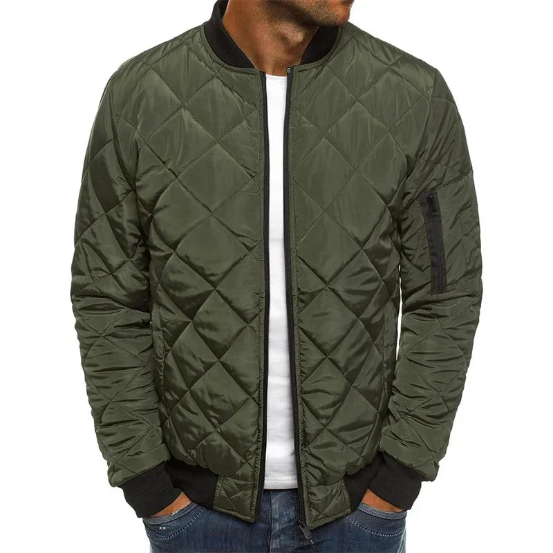 Blouson léger matelassé à losanges zippé
