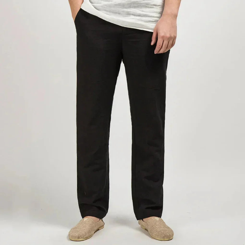 Pantalon en lin coupe droite décontractée léger homme – Chambord