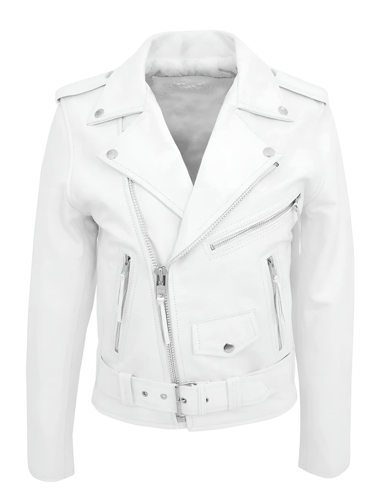 Veste en cuir style classique coupe ajustée col droit homme – Mauléon