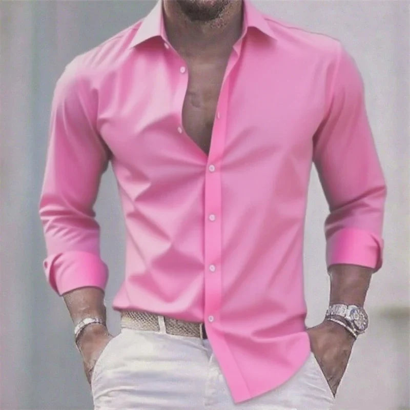 Chemise habillée unie à manches longues