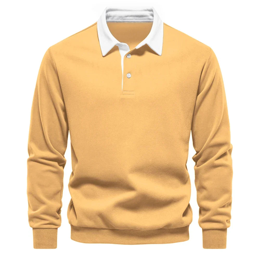 Sweat polo à col blanc contrasté