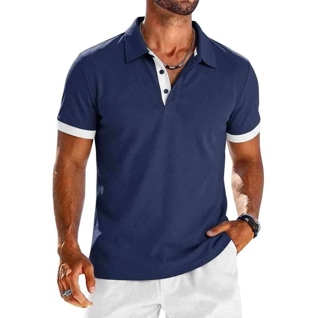 Polo col ouvert finitions contrastées