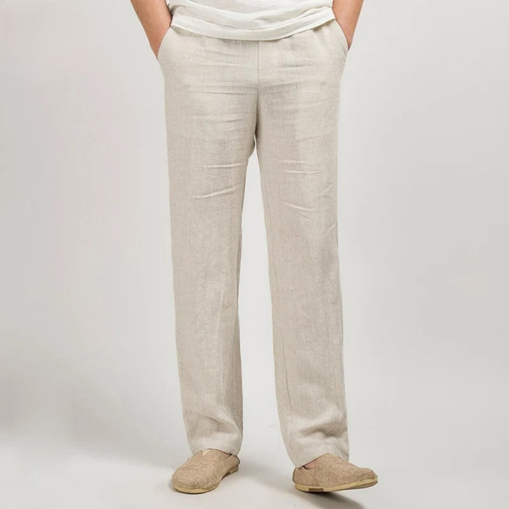 Pantalon en lin coupe droite décontractée léger homme – Chambord