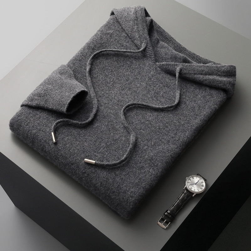 Sweat à capuche en maille beige