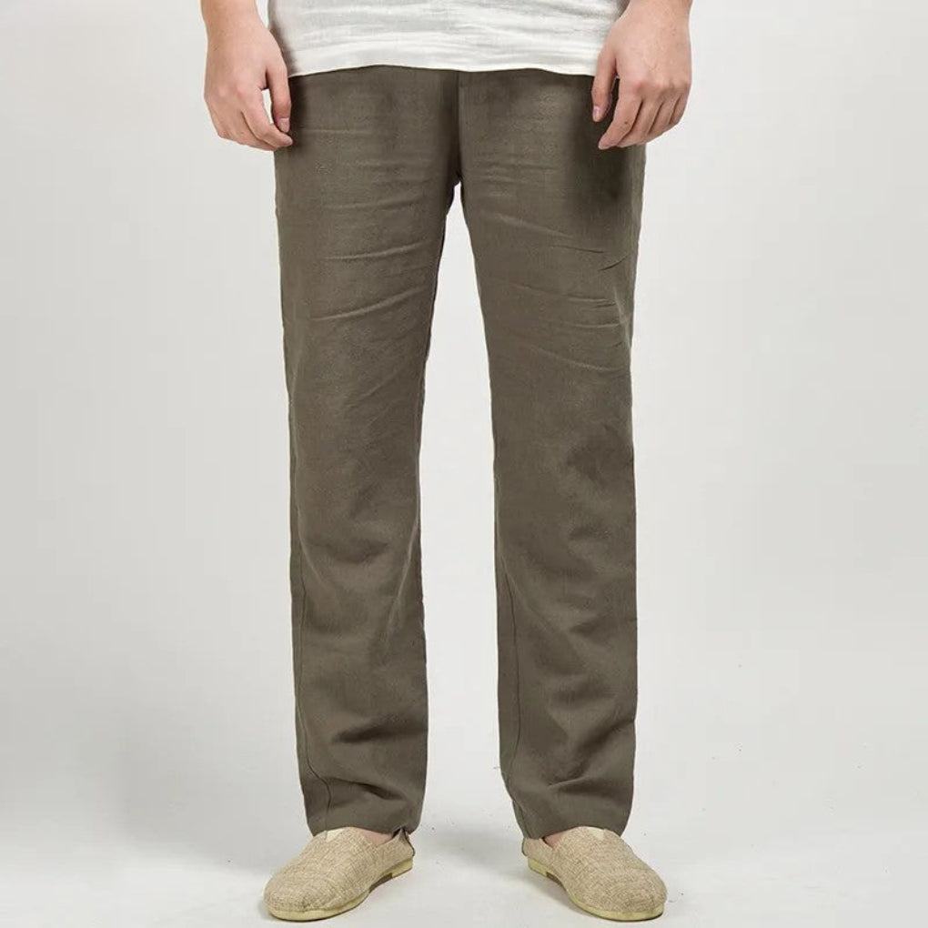 Pantalon en lin coupe droite décontractée léger homme – Chambord