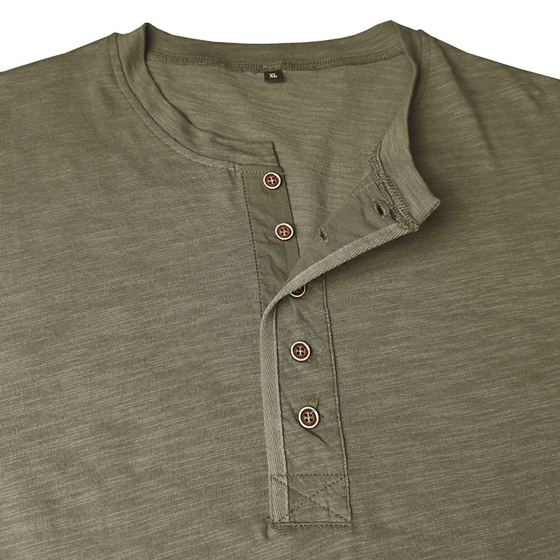 T-shirt col tunisien boutonné