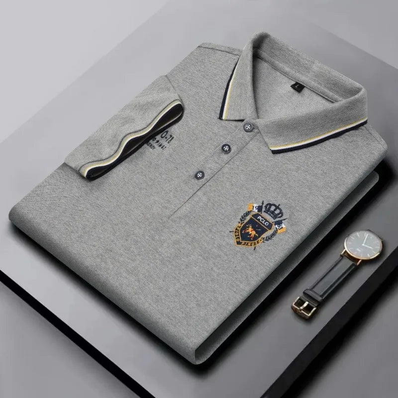 Polo classique en maille structurée brodé