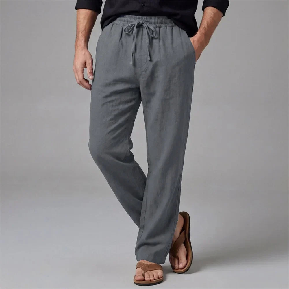 Pantalon aspect lin coupe classique