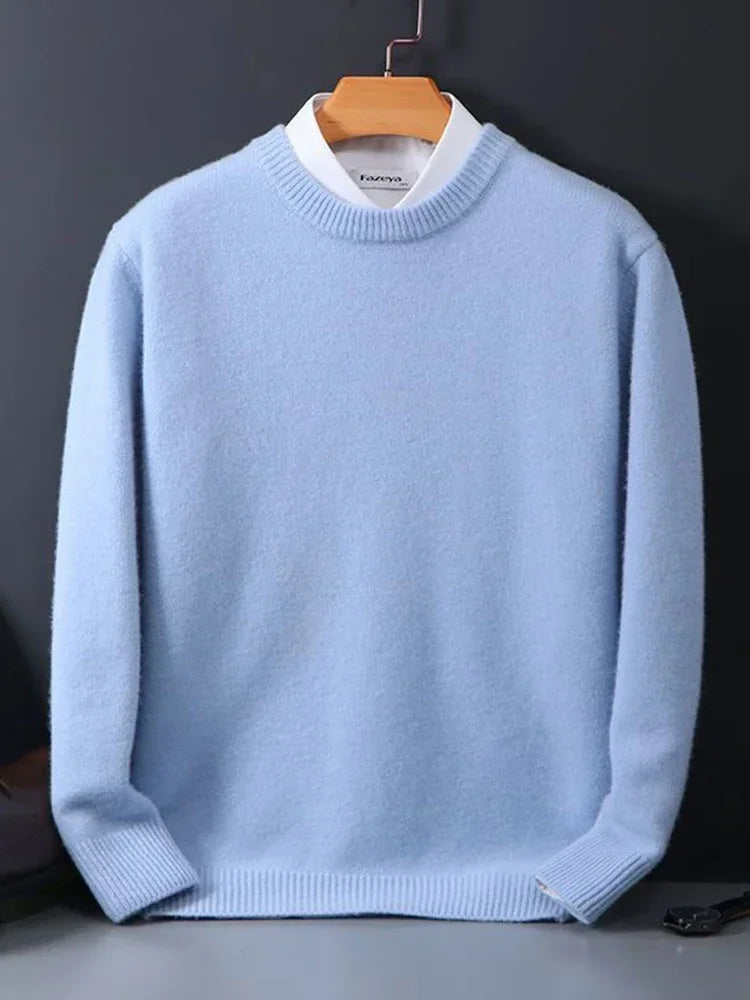 Pull en pur cachemire col rond au style intemporel homme – Kléber