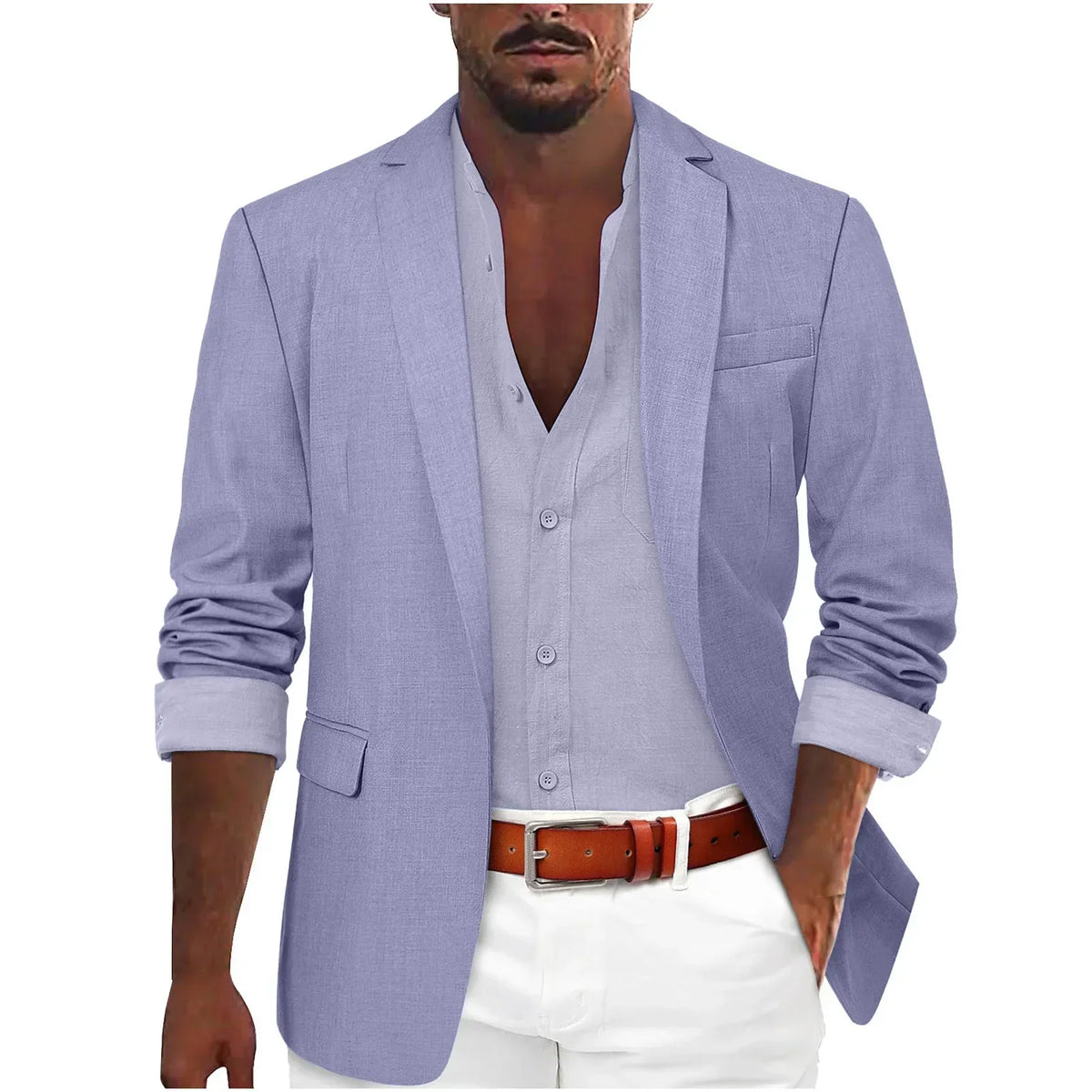 Blazer d'été col cranté poches à rabat