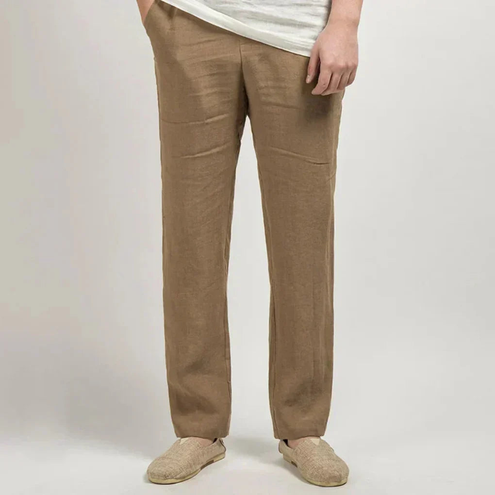 Pantalon en lin coupe droite décontractée léger homme – Chambord