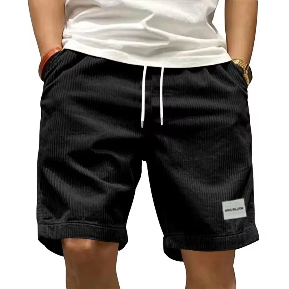 Short en velours côtelé à cordon