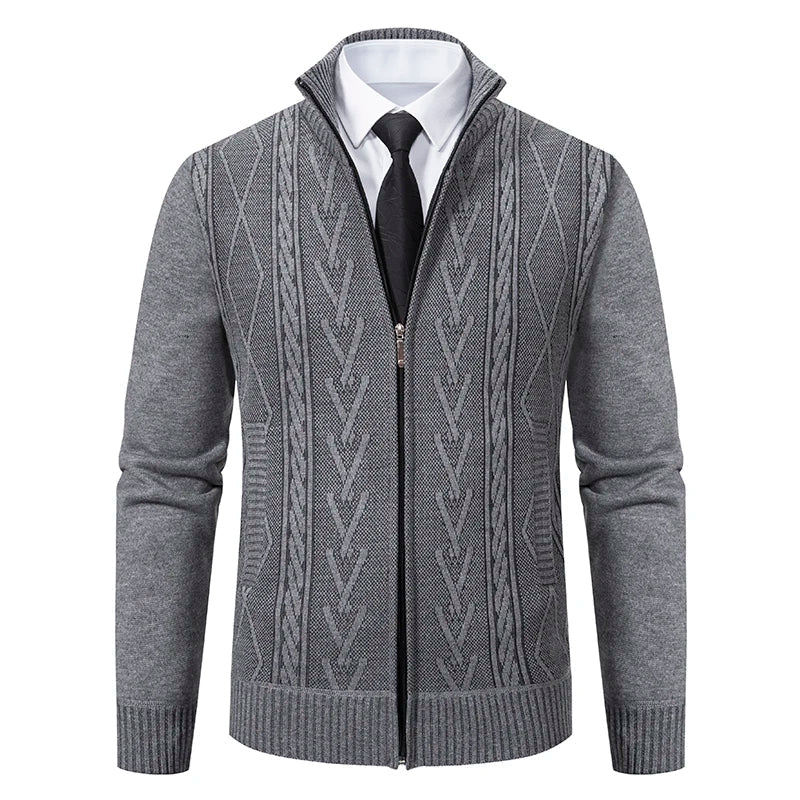 Gilet zippé en maille à col montant