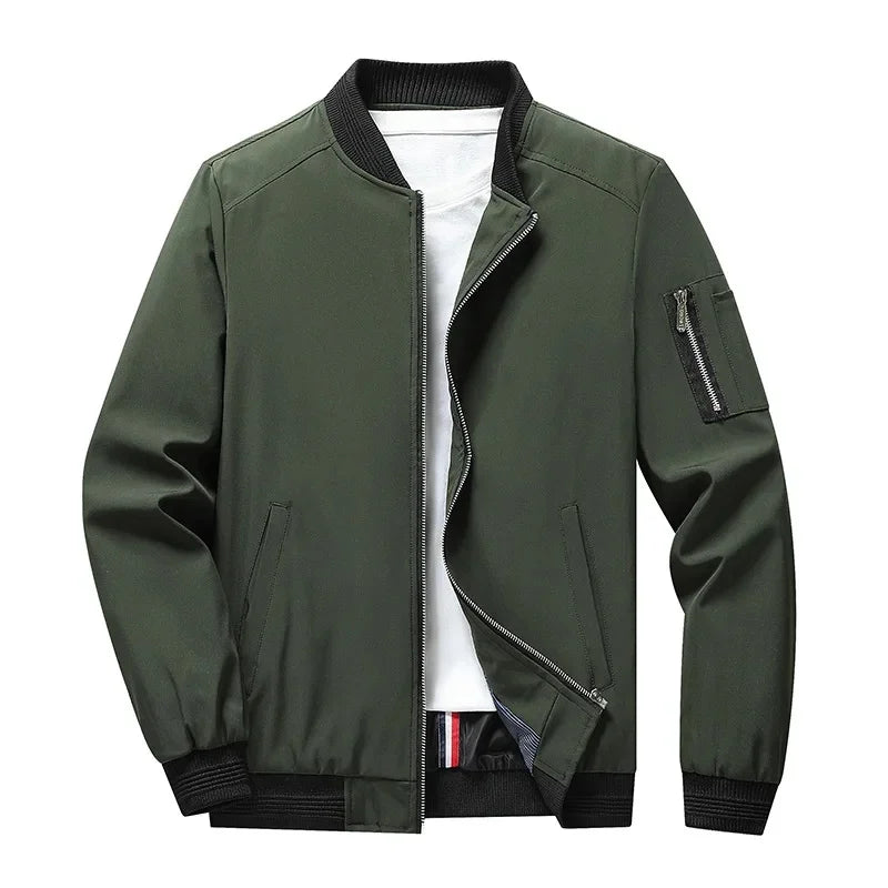 Veste légère zippée à col côtelé