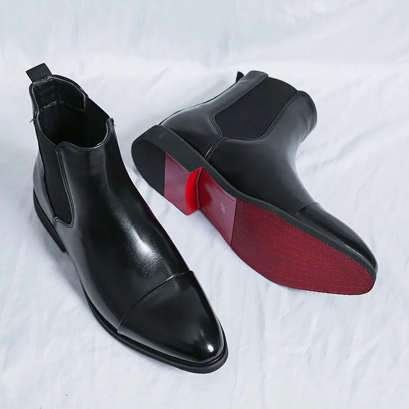 Bottines tendance en cuir ligne soignée style chic intemporel homme – Bléré