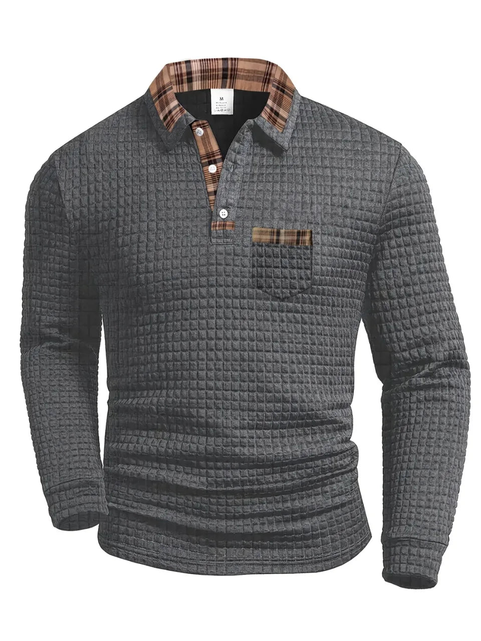 Polo à carreaux col classique motif discret style chic intemporel homme – Ravières