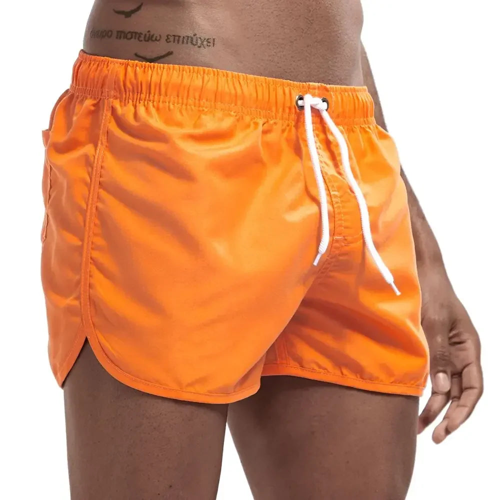 Short de bain court taille cordon