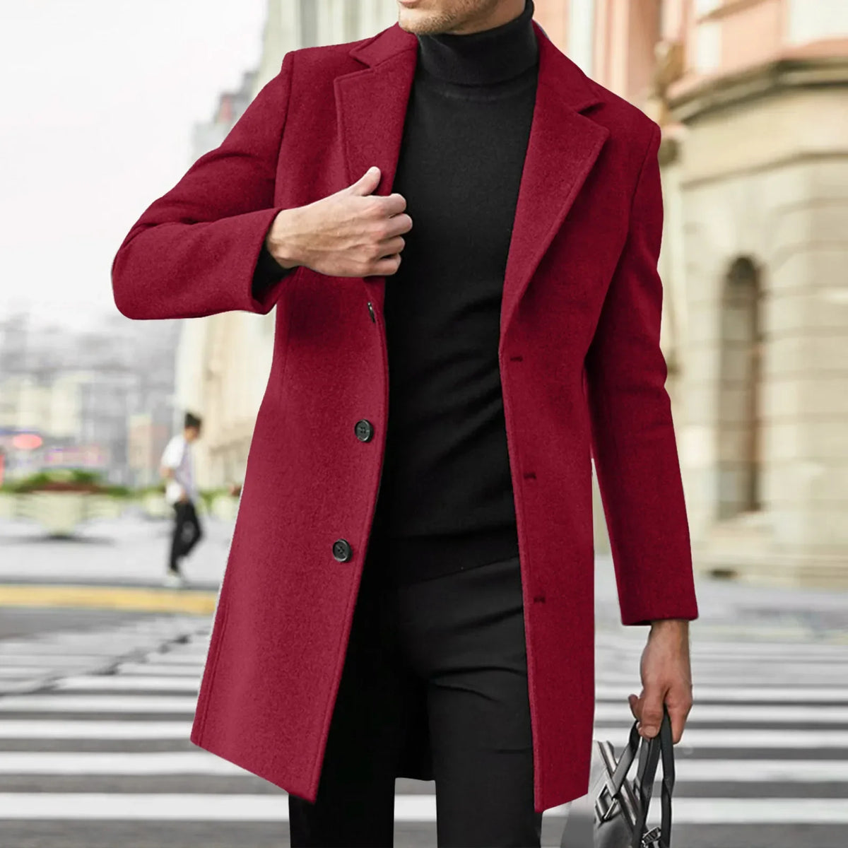 Manteau habillé aspect lainage coupe structurée