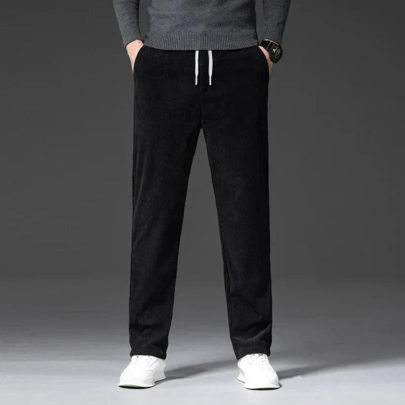 Pantalon en velours extensible coupe droite
