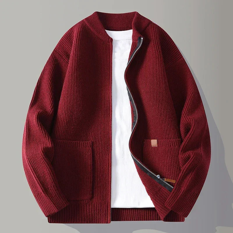 Veste zippée en maille côtelée