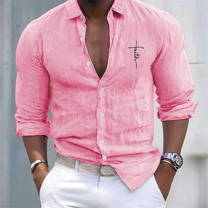 Chemise unie à col classique boutonnée
