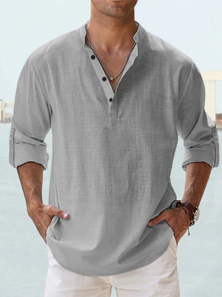 Chemise en lin légère manches longues décontractée homme – Bourges