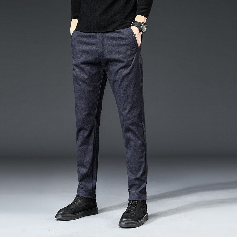 Pantalon en coton mélangé coupe régulière