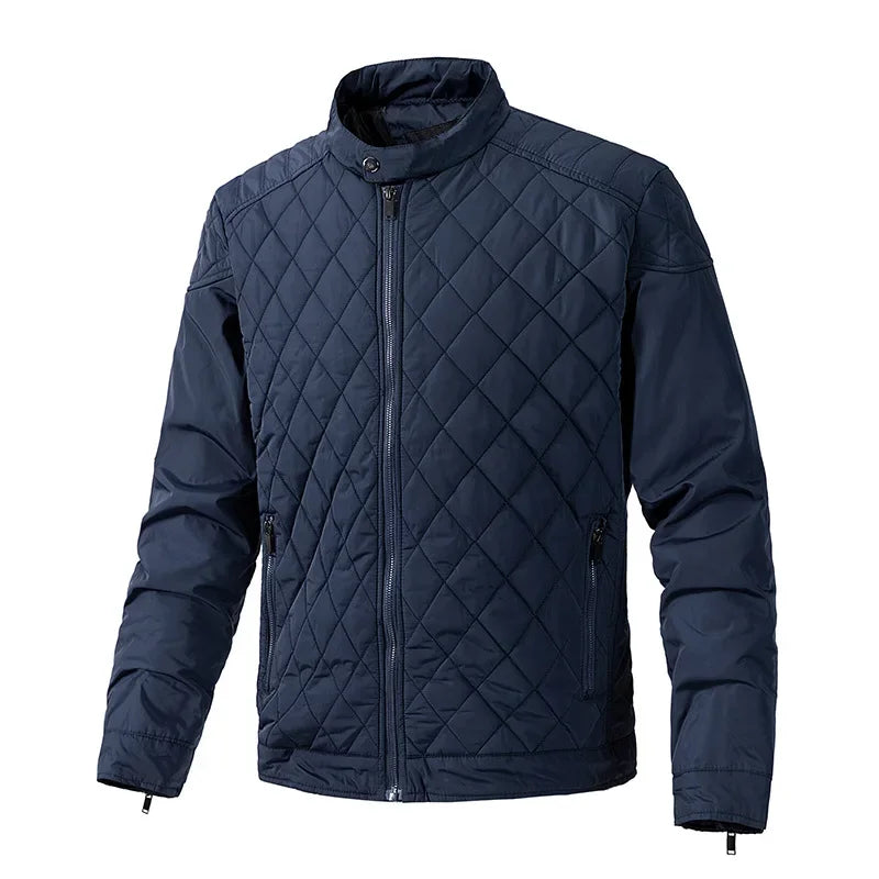 Veste matelassée losanges zippée col montant