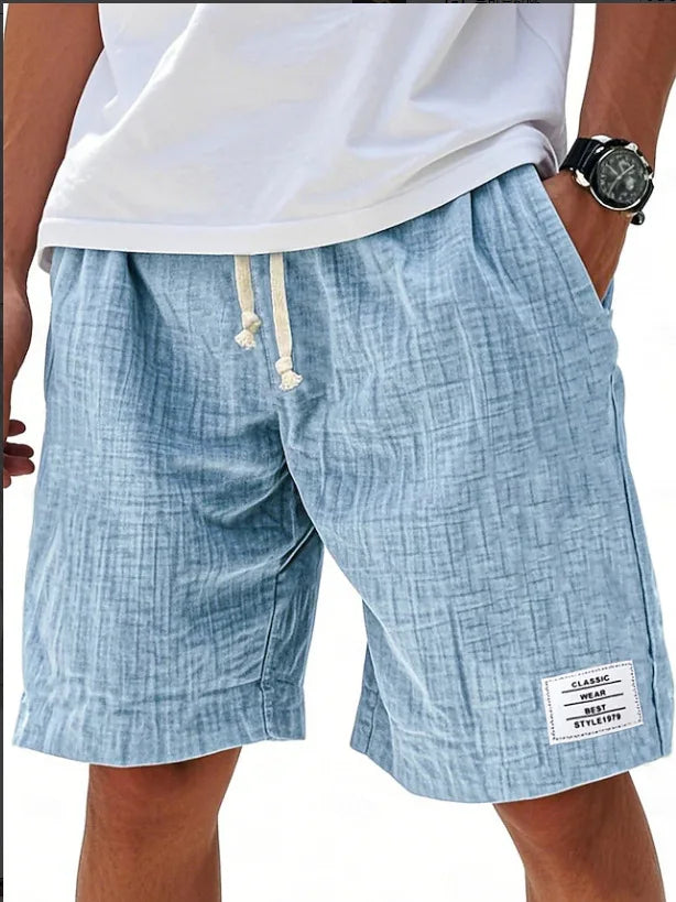 Short coupe droite taille à cordon