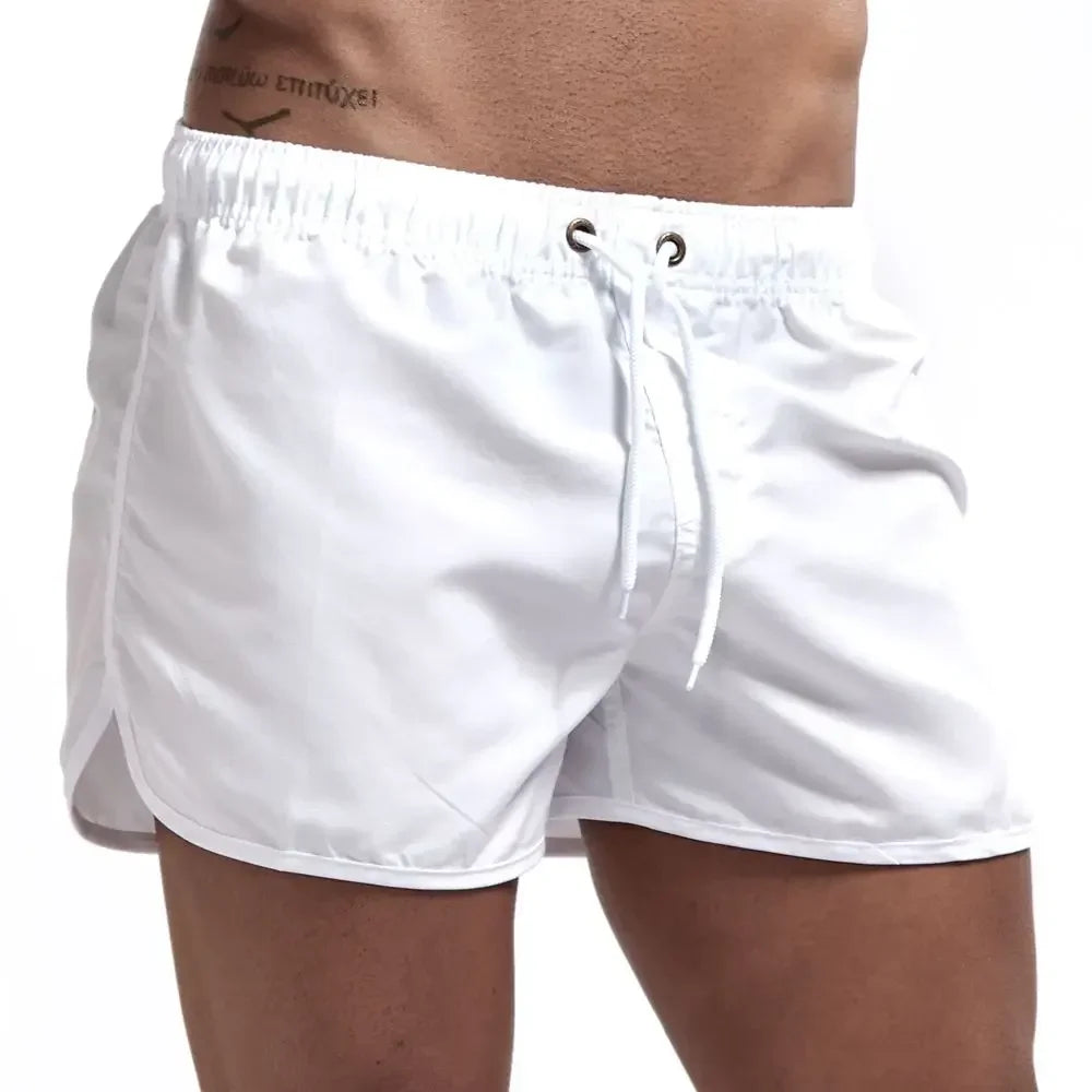 Short de bain court taille cordon