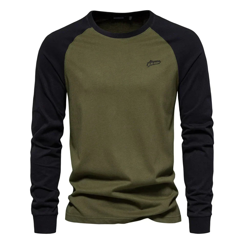 T-shirt raglan bicolore à manches longues