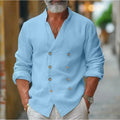 Chemise d'été à boutonnage croisé col mao