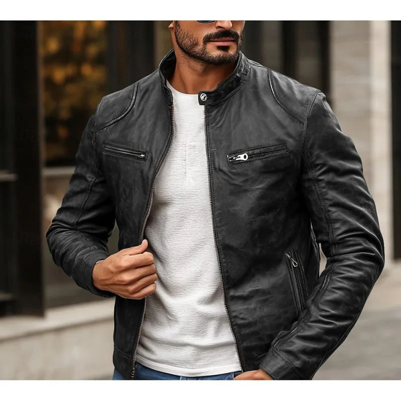 Veste rider esprit motard texturée