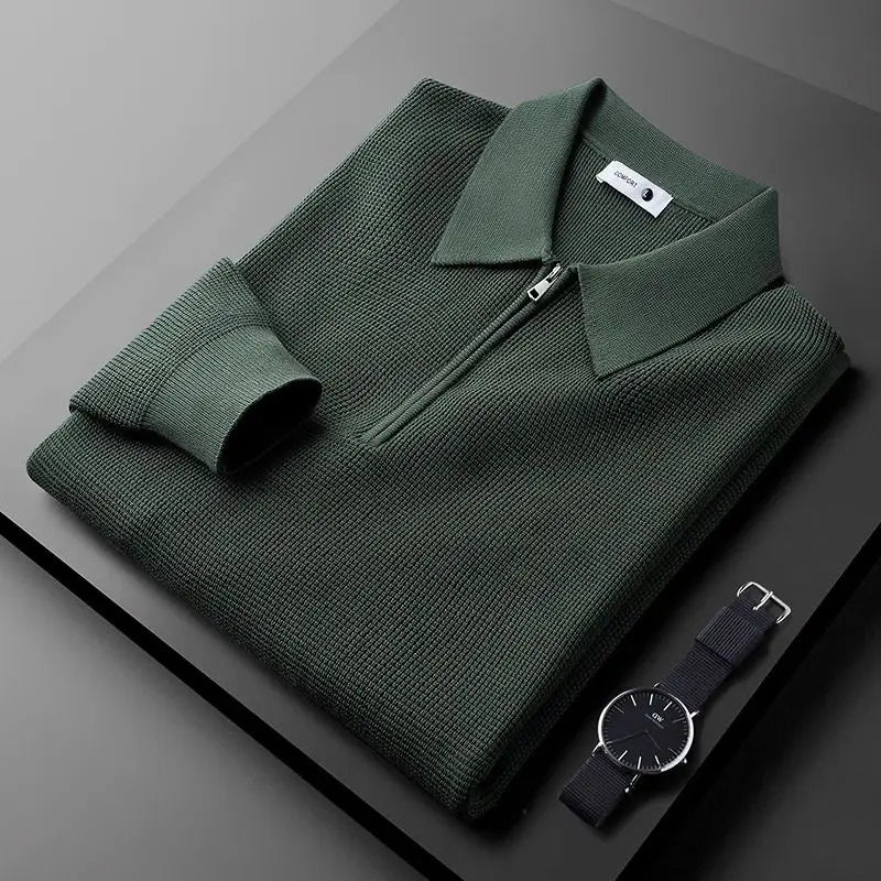 Sweat zippé en maille gaufrée