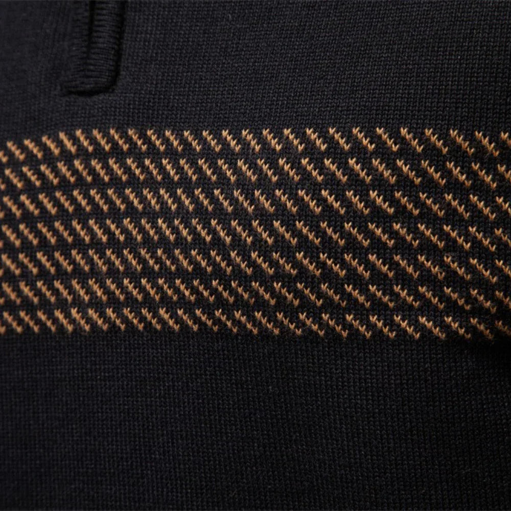 Pull col camionneur à bande chevronnée