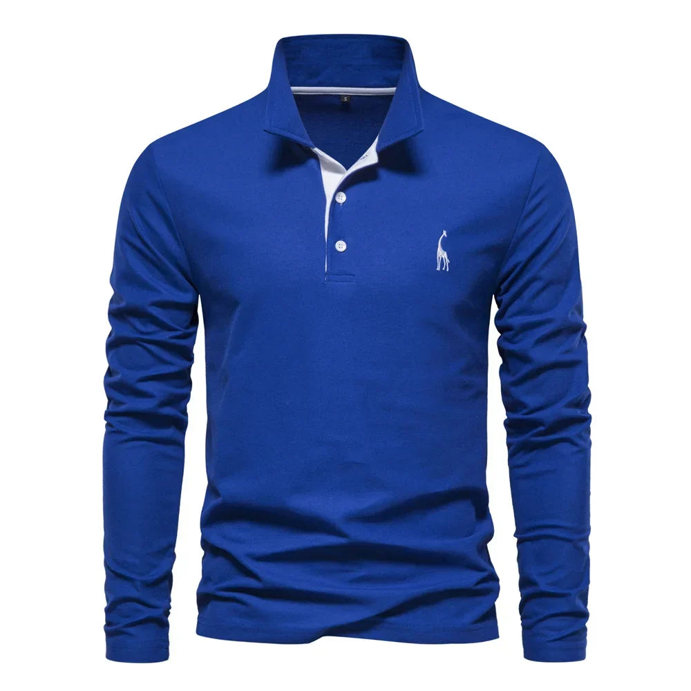 Polo manches longues à patte contrastée