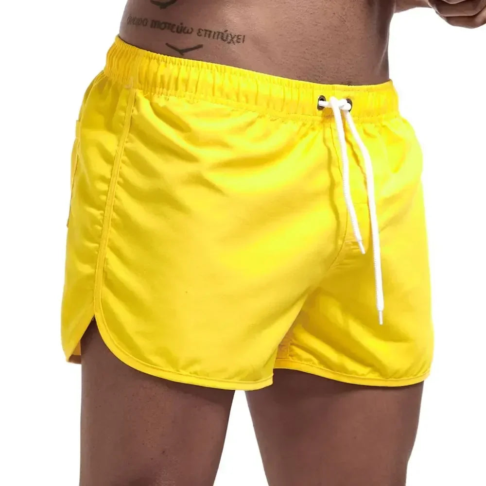 Short de bain court taille cordon