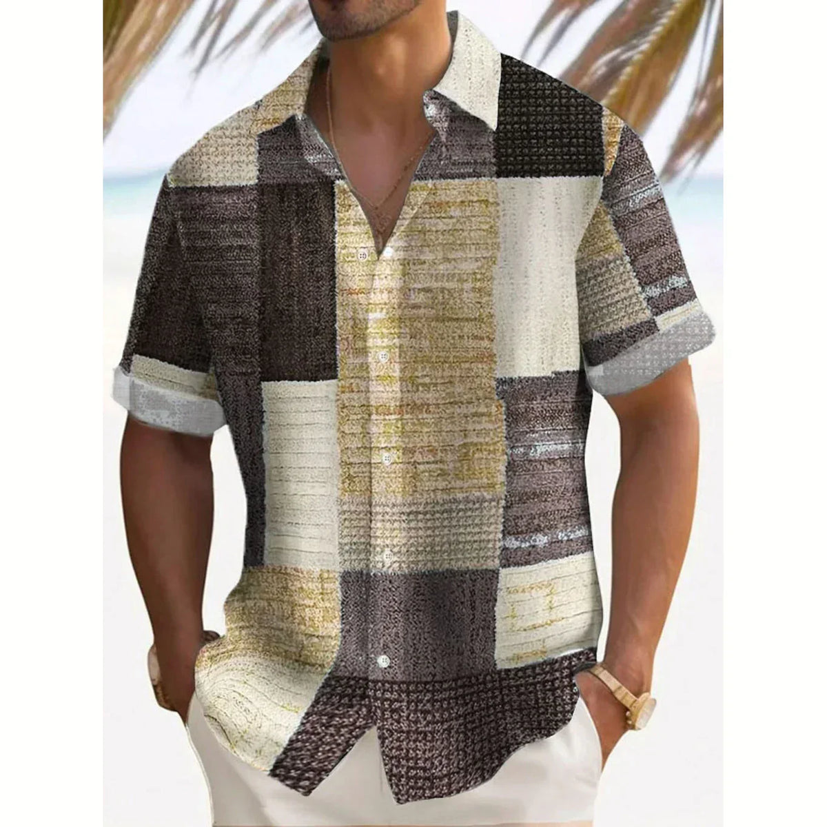 Chemise d'été à motif patchwork