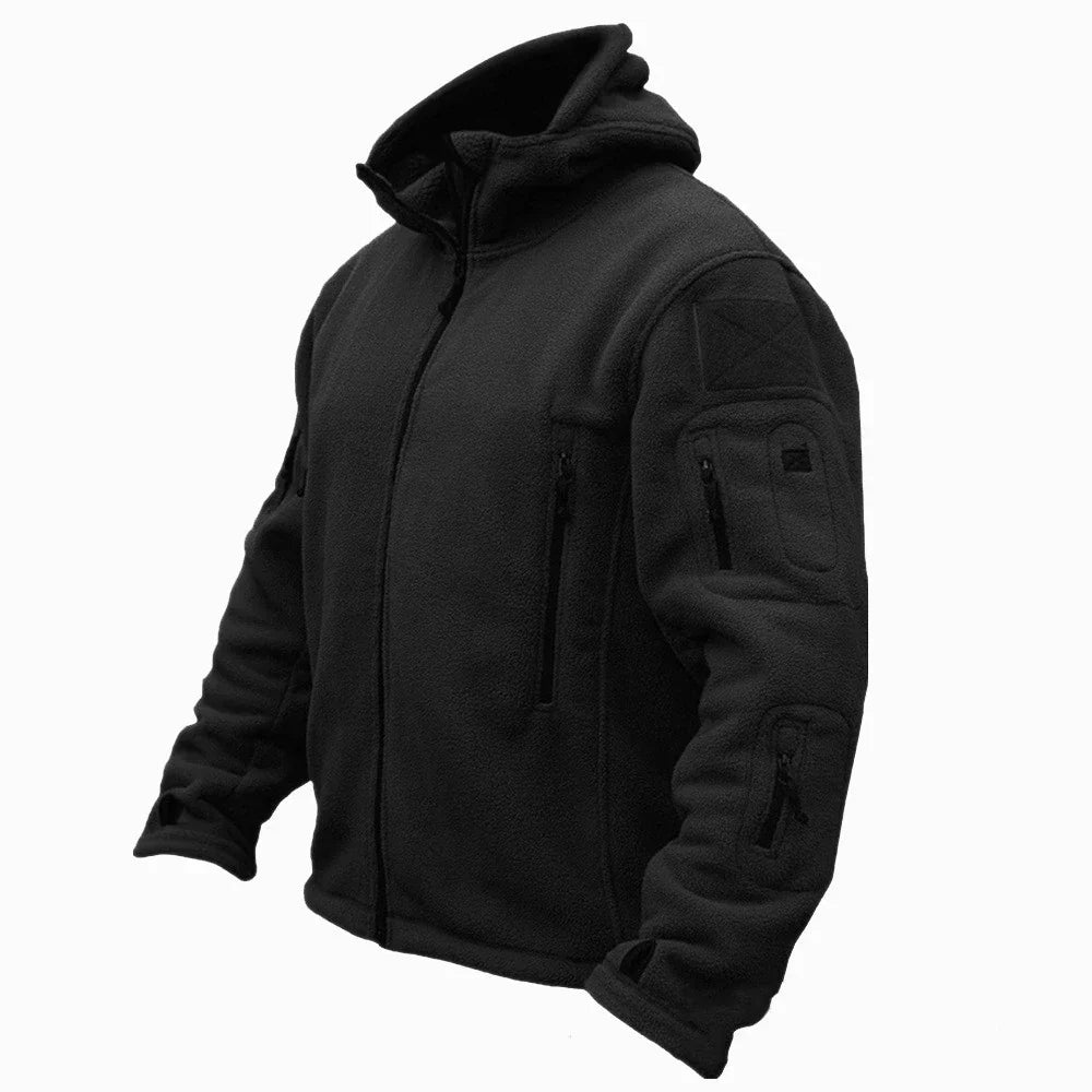 Veste polaire zippée à capuche multipoches