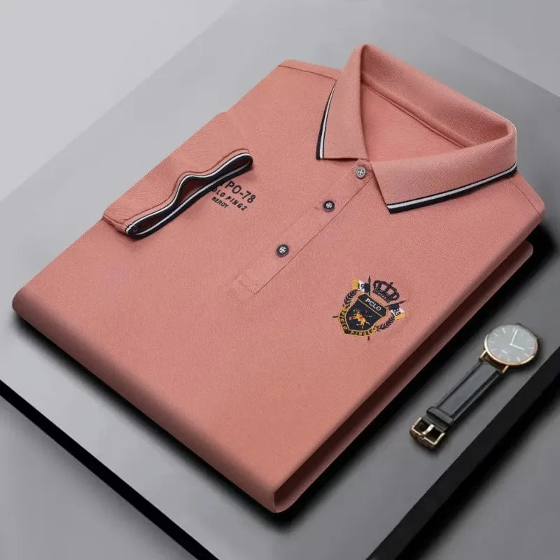 Polo classique en maille structurée brodé
