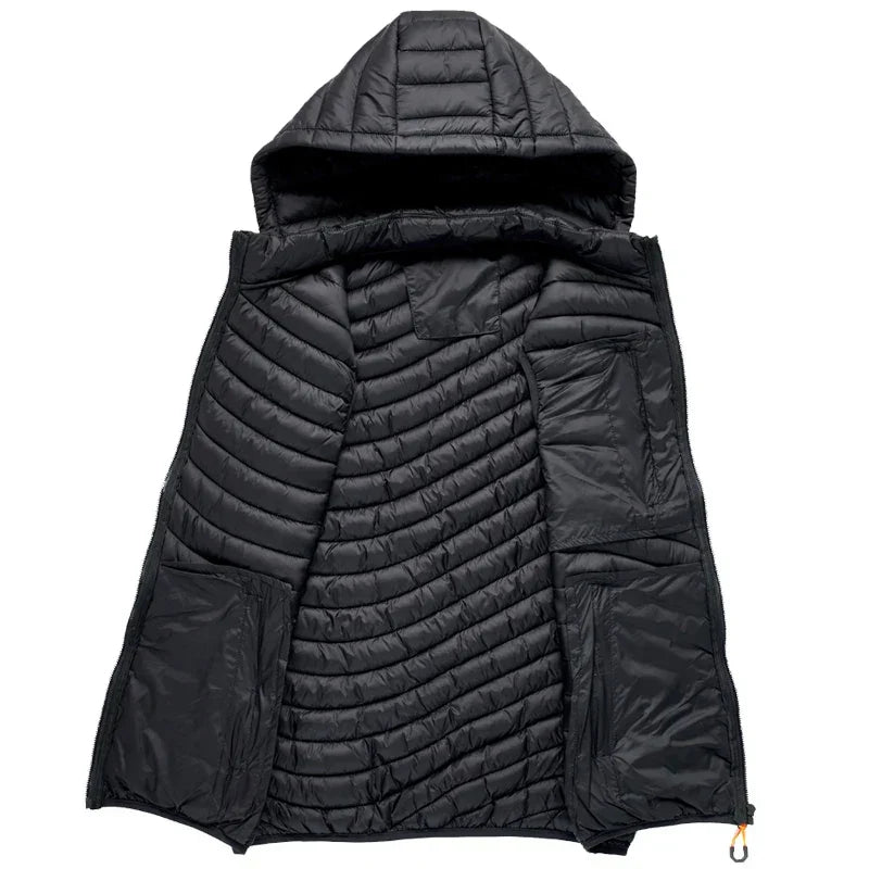 Gilet rembourré sans manches à capuche