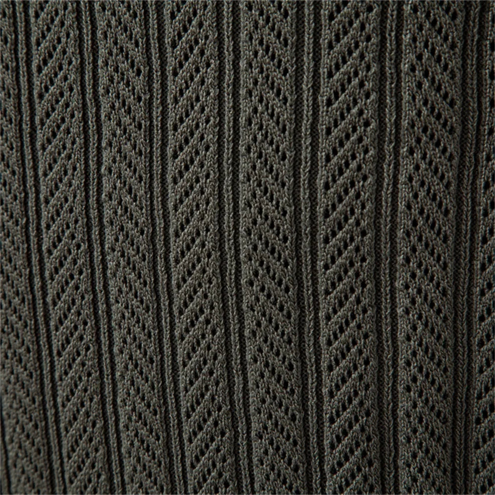 Polo texturé à col zippé