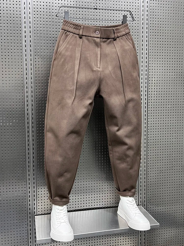 Pantalon fuselé texturé coupe ajustée au chic discret homme – Joucas