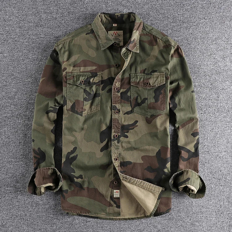 Veste à motif camouflage estompé