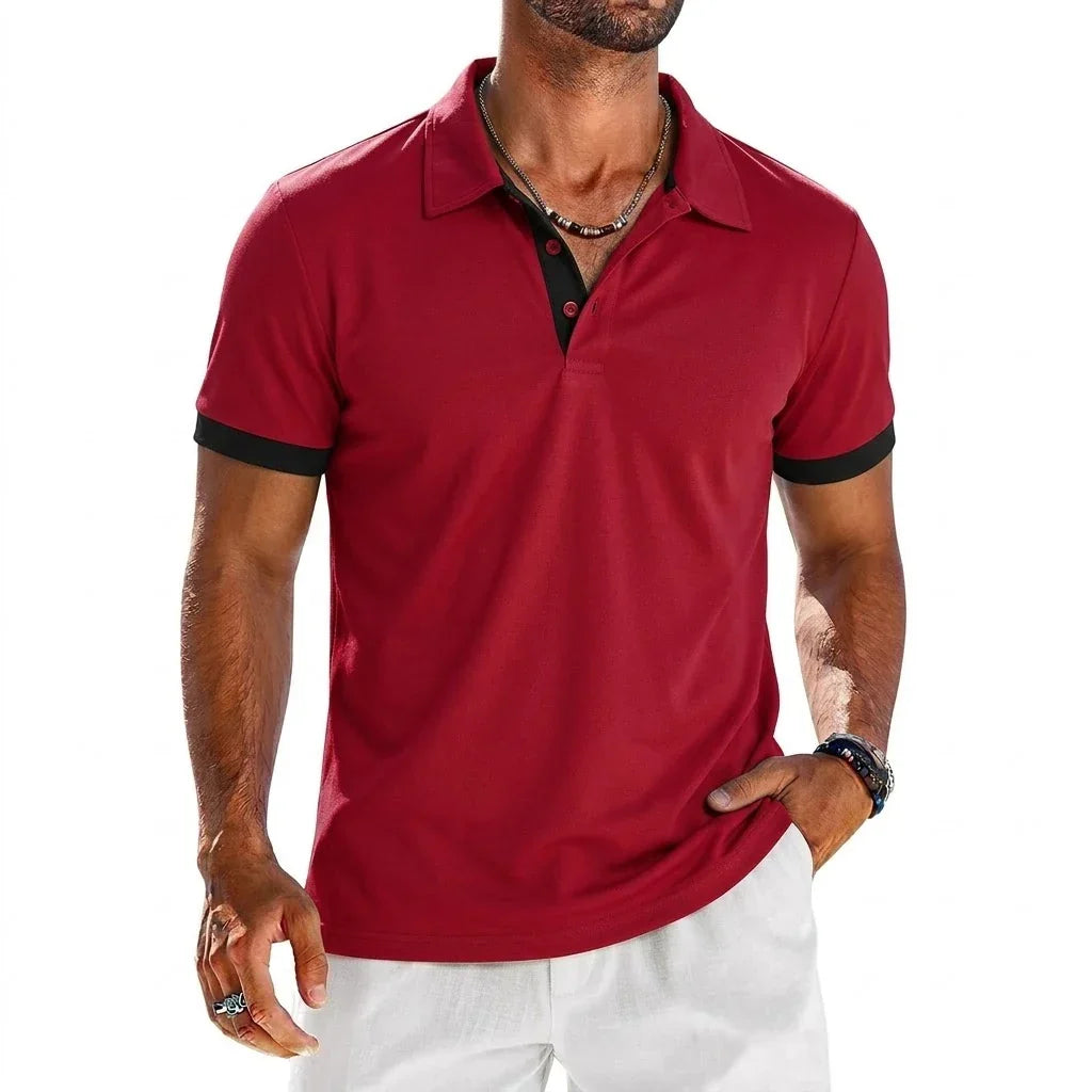 Polo col ouvert finitions contrastées