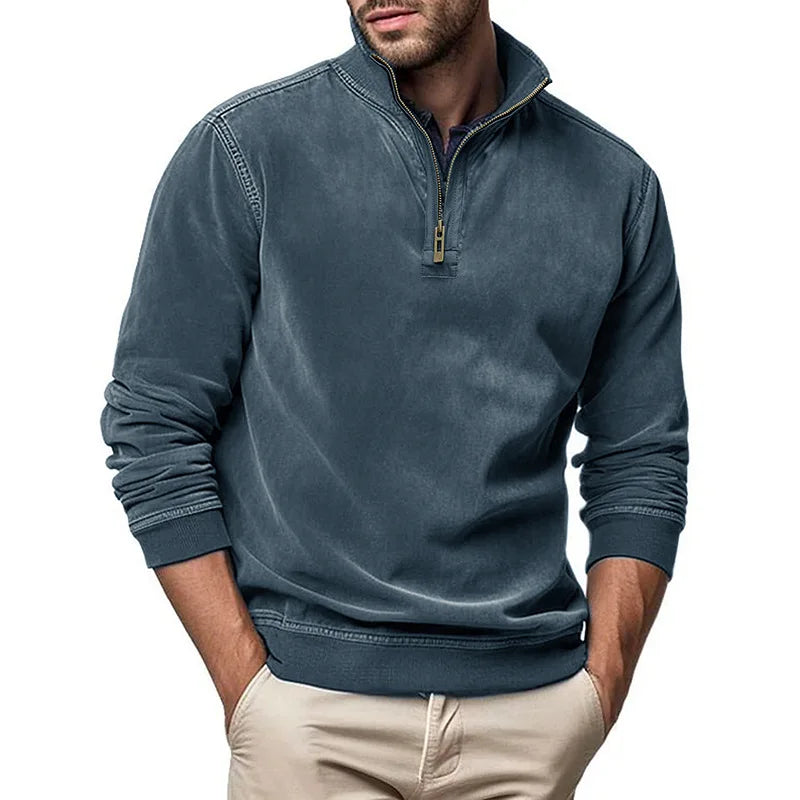 Pull col montant demi-zip maille épaisse